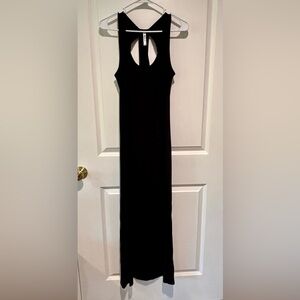 Elegant Black Sleeveless Black Maxi Dress